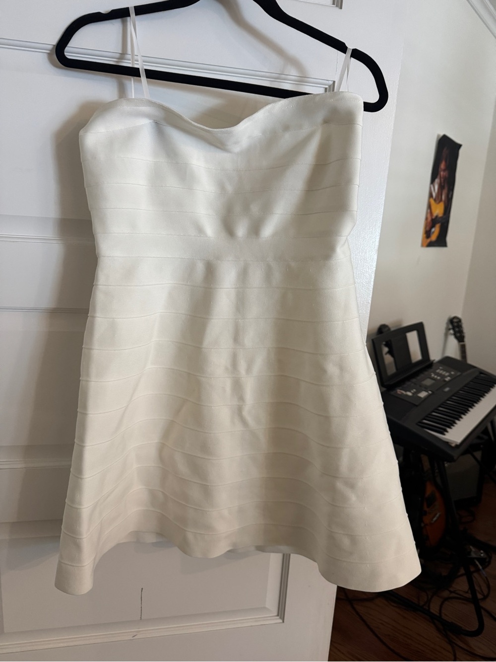 Strapless White A-Line Dress